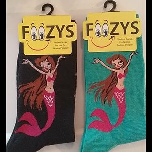 Foozys Socks 2 pair item #64 Mermaid